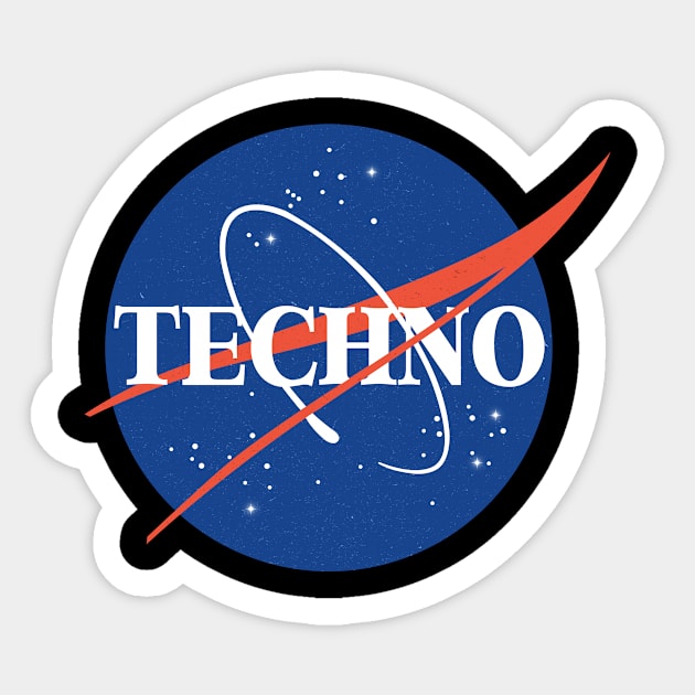 Techno meets Nasa Sticker by tshirtguild